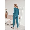 image:imageEkouaer Pajamas Womens Long Sleeve Pj Set Soft 2 Piece LoungewearBlue Green
