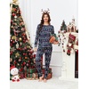 image:imageEkouaer Pajamas Womens Long Sleeve Pj Set Soft 2 Piece LoungewearChristmas Santa on Navy