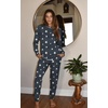 image:imageEkouaer Pajamas Womens Long Sleeve Pj Set Soft 2 Piece LoungewearDeep Grey White Star