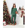 image:imageEkouaer Pajamas Womens Long Sleeve Pj Set Soft 2 Piece LoungewearGreen With Christmas Trees