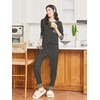 image:imageEkouaer Pajamas Womens Long Sleeve Pj Set Soft 2 Piece LoungewearGrey