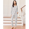 image:imageEkouaer Pajamas Womens Long Sleeve Pj Set Soft 2 Piece LoungewearGrey Stars