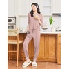 image:imageEkouaer Pajamas Womens Long Sleeve Pj Set Soft 2 Piece LoungewearMauve