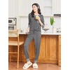 image:imageEkouaer Pajamas Womens Long Sleeve Pj Set Soft 2 Piece LoungewearMiddle Grey