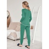 image:imageEkouaer Pajamas Womens Long Sleeve Pj Set Soft 2 Piece LoungewearMint Green
