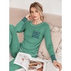 image:imageEkouaer Pajamas Womens Long Sleeve Pj Set Soft 2 Piece LoungewearMint Green