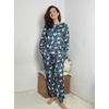 image:imageEkouaer Pajamas Womens Long Sleeve Pj Set Soft 2 Piece LoungewearNavy Cats