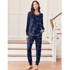 image:imageEkouaer Pajamas Womens Long Sleeve Pj Set Soft 2 Piece LoungewearNavy Stars