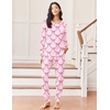 image:imageEkouaer Pajamas Womens Long Sleeve Pj Set Soft 2 Piece LoungewearPink Bow