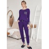 image:imageEkouaer Pajamas Womens Long Sleeve Pj Set Soft 2 Piece LoungewearPurple