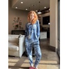 image:imageEkouaer Pajamas Womens Long Sleeve Pj Set Soft 2 Piece LoungewearTie Dye Blue