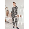 image:imageEkouaer Pajamas Womens Long Sleeve Pj Set Soft 2 Piece LoungewearWhite Leopard