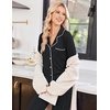 image:imageEkouaer Pajamas for Women Set Long Sleeve Lounge Set Soft Button Down PjsBlack