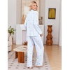 image:imageEkouaer Pajamas for Women Set Long Sleeve Lounge Set Soft Button Down PjsBlue Stripe