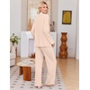 image:imageEkouaer Pajamas for Women Set Long Sleeve Lounge Set Soft Button Down PjsChampagne