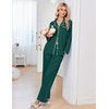 image:imageEkouaer Pajamas for Women Set Long Sleeve Lounge Set Soft Button Down PjsLake Green