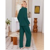 image:imageEkouaer Pajamas for Women Set Long Sleeve Lounge Set Soft Button Down PjsLake Green