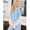 image:imageEkouaer Pajamas for Women Set Long Sleeve Lounge Set Soft Button Down PjsLight Blue