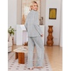 image:imageEkouaer Pajamas for Women Set Long Sleeve Lounge Set Soft Button Down PjsLight Grey