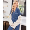 image:imageEkouaer Pajamas for Women Set Long Sleeve Lounge Set Soft Button Down PjsNavy