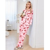 image:imageEkouaer Pajamas for Women Set Long Sleeve Lounge Set Soft Button Down PjsPink Bow