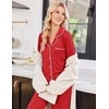 image:imageEkouaer Pajamas for Women Set Long Sleeve Lounge Set Soft Button Down PjsRed