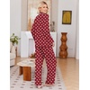 image:imageEkouaer Pajamas for Women Set Long Sleeve Lounge Set Soft Button Down PjsWhite Heart Red