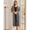 image:imageEkouaer Robes For Women Zipper Bathrobe Short Sleeve Duster With PocketsBlack