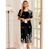 image:imageEkouaer Robes For Women Zipper Bathrobe Short Sleeve Duster With PocketsBlack Butterfly Gradient