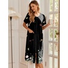 image:imageEkouaer Robes For Women Zipper Bathrobe Short Sleeve Duster With PocketsBlack Butterfly Gradient