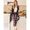 image:imageEkouaer Robes For Women Zipper Bathrobe Short Sleeve Duster With PocketsBlack Sakura