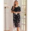 image:imageEkouaer Robes For Women Zipper Bathrobe Short Sleeve Duster With PocketsBlack Sakura