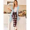 image:imageEkouaer Robes For Women Zipper Bathrobe Short Sleeve Duster With PocketsBlue Floral