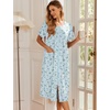 image:imageEkouaer Robes For Women Zipper Bathrobe Short Sleeve Duster With PocketsBlue Floral