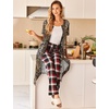 image:imageEkouaer Robes For Women Zipper Bathrobe Short Sleeve Duster With PocketsBrown Leopard Print