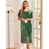 image:imageEkouaer Robes For Women Zipper Bathrobe Short Sleeve Duster With PocketsGreen Ethnic Style