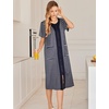 image:imageEkouaer Robes For Women Zipper Bathrobe Short Sleeve Duster With PocketsNavy Blue