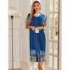 image:imageEkouaer Robes For Women Zipper Bathrobe Short Sleeve Duster With PocketsPat10