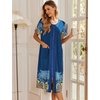 image:imageEkouaer Robes For Women Zipper Bathrobe Short Sleeve Duster With PocketsPat10