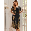 image:imageEkouaer Robes For Women Zipper Bathrobe Short Sleeve Duster With PocketsPat11
