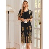 image:imageEkouaer Robes For Women Zipper Bathrobe Short Sleeve Duster With PocketsPat11