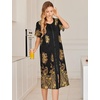 image:imageEkouaer Robes For Women Zipper Bathrobe Short Sleeve Duster With PocketsPat11