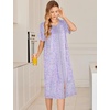 image:imageEkouaer Robes For Women Zipper Bathrobe Short Sleeve Duster With PocketsPat12