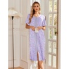image:imageEkouaer Robes For Women Zipper Bathrobe Short Sleeve Duster With PocketsPat12