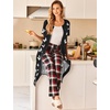 image:imageEkouaer Robes For Women Zipper Bathrobe Short Sleeve Duster With PocketsPat9