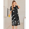 image:imageEkouaer Robes For Women Zipper Bathrobe Short Sleeve Duster With PocketsPat9