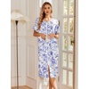 image:imageEkouaer Robes For Women Zipper Bathrobe Short Sleeve Duster With PocketsPurple Watercolor Flowers