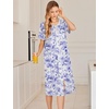 image:imageEkouaer Robes For Women Zipper Bathrobe Short Sleeve Duster With PocketsPurple Watercolor Flowers