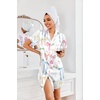 image:imageEkouaer Satin Nightgowns for Women Short Sleeve Button Down SleepshirtBow Print