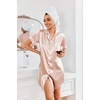 image:imageEkouaer Satin Nightgowns for Women Short Sleeve Button Down SleepshirtChampagne